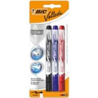 Marqueur tableau blanc BIC 1701 Velleda Pointe bille 2,2 mm Noir Paquet de 12 + 3 stylos BIC Liquid Ink Assortiment