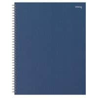 Cahier Office Depot A4+ Quadrillé Reliure en spirale Carton rigide Bleu foncé Perforé 160 Pages 80 Feuilles