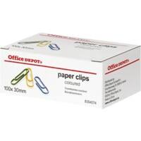 Trombones Office Depot Arrondis 30mm Assortiment Paquet de 100