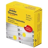 Pastilles autocollantes AVERY Zweckform 3856 Adhésif Jaune 250 Unités