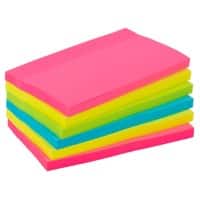 Notes Super Sticky Viking Assortiment fluo 127 x 76 mm Rectangulaire 6 Blocs de 90 Feuilles