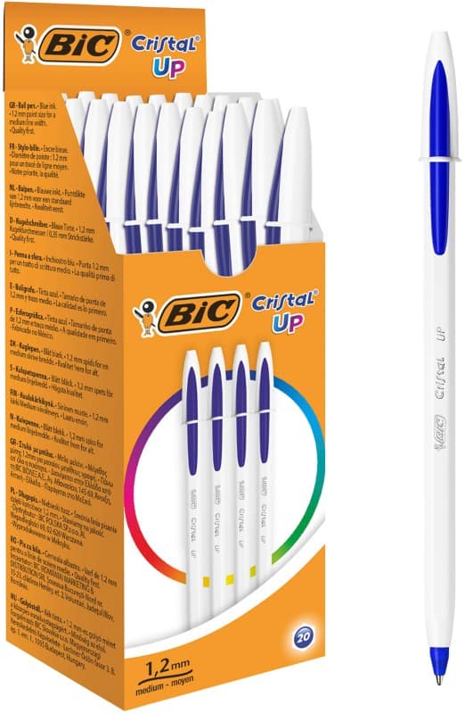 Stylo-bille BIC Cristal Up Bleu 0,35 mm Moyen Bille 20 Unités