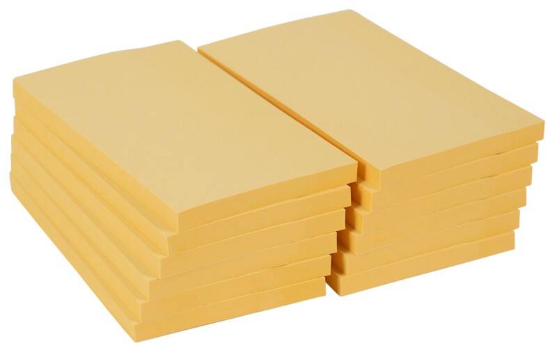 Notes Super Sticky Viking 127 x 76 mm Jaune pastel Carré 12 Blocs de 90 Feuilles