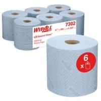 Essuie-tout WYPALL L20 À dévidage central Bleu 2 épaisseurs 7302 6 Rouleaux de 380 Feuilles