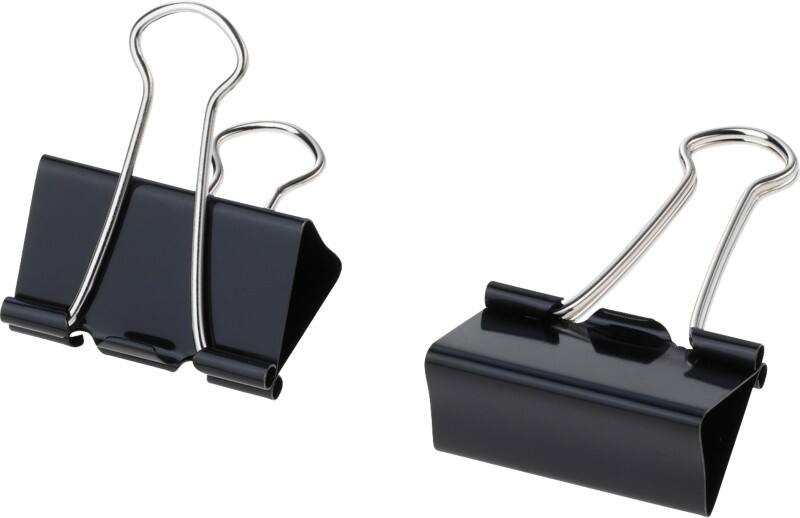 Pinces double clip 41 mm Noir 12 unités