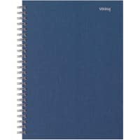 Carnet de notes Viking A5+ Quadrillé Reliure en spirale Carton rigide Bleu foncé Perforé 160 Pages 80 Feuilles