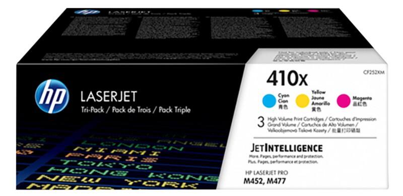 Toner HP D'origine 410X Cyan, Magenta, Jaune CF252XM 3 Unités