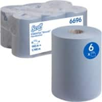 Essuie-mains Scott Essential Slimroll Rouleau Bleu 1 épaisseur 6696 6 Rouleaux de 190 m