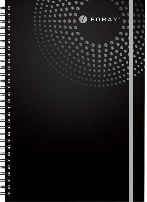 Cahier Foray Executive A5+ Ligné Fil PP (Polypropylène) Noir Perforé 160 Pages 80 Feuilles