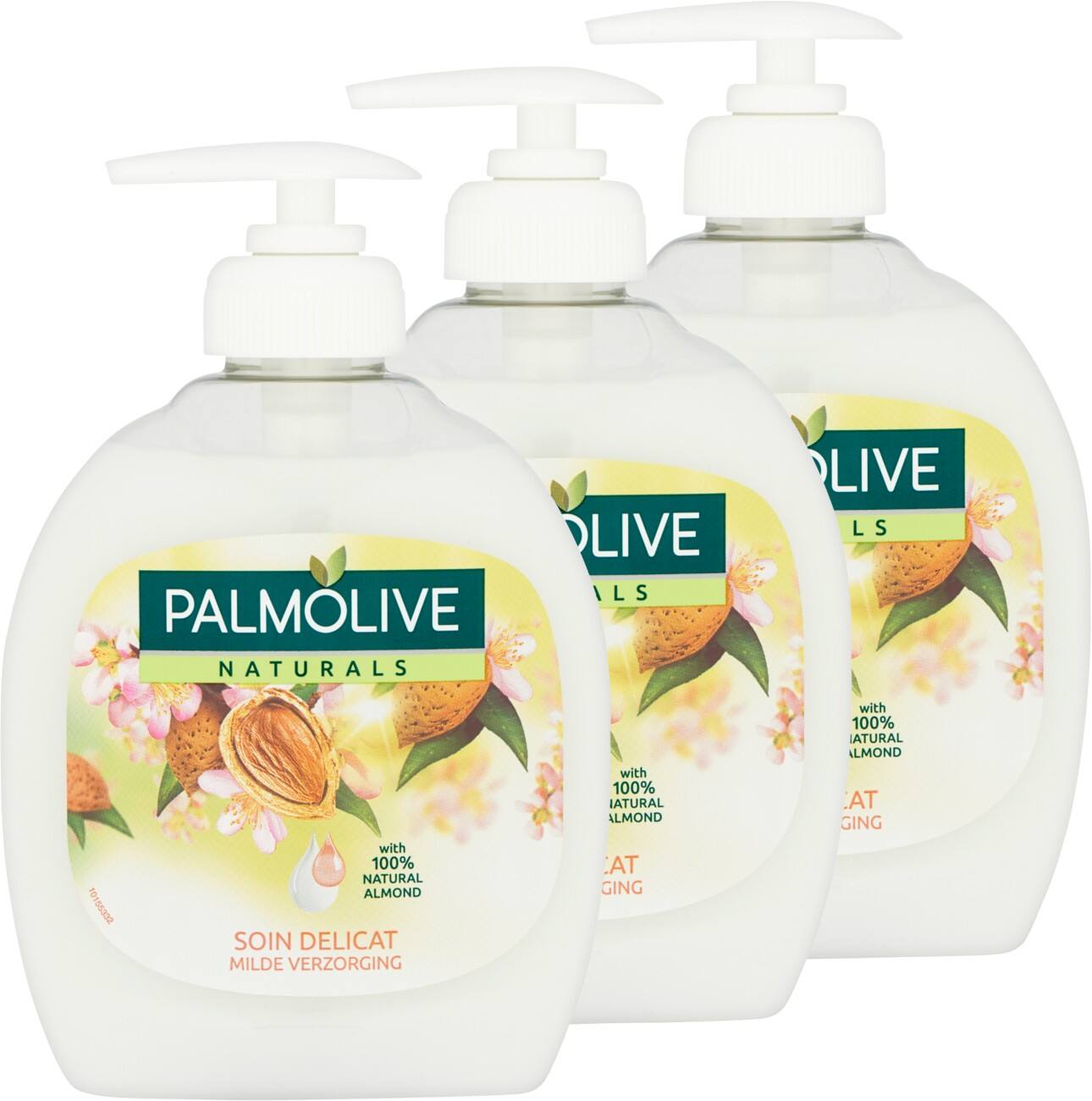Savon liquide + pompe à savon Palmolive Amande 3 Unités de 300 ml