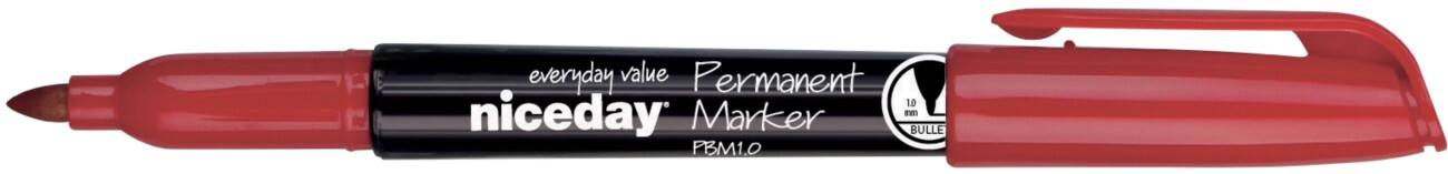 Marqueur permanent Niceday PBM1.0 Moyenne Pointe Ogive Rouge